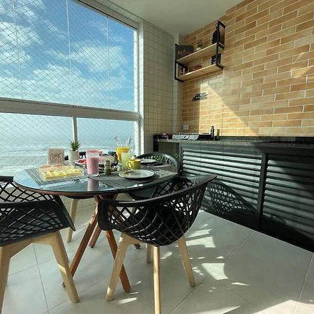 Ap Frente Mar Com Ar-Condicionado E Varanda Gourmet Mongaguá Eksteriør billede
